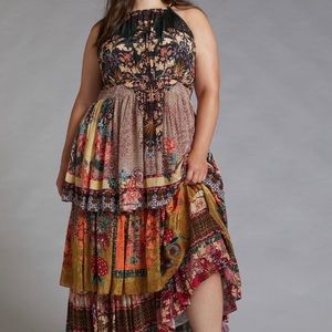 Anthropologie Tiered Halter Maxi Dress NWT